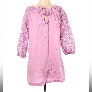 J. Crew Light Pink Cotton Dress with Eyelet Sleeves size Small